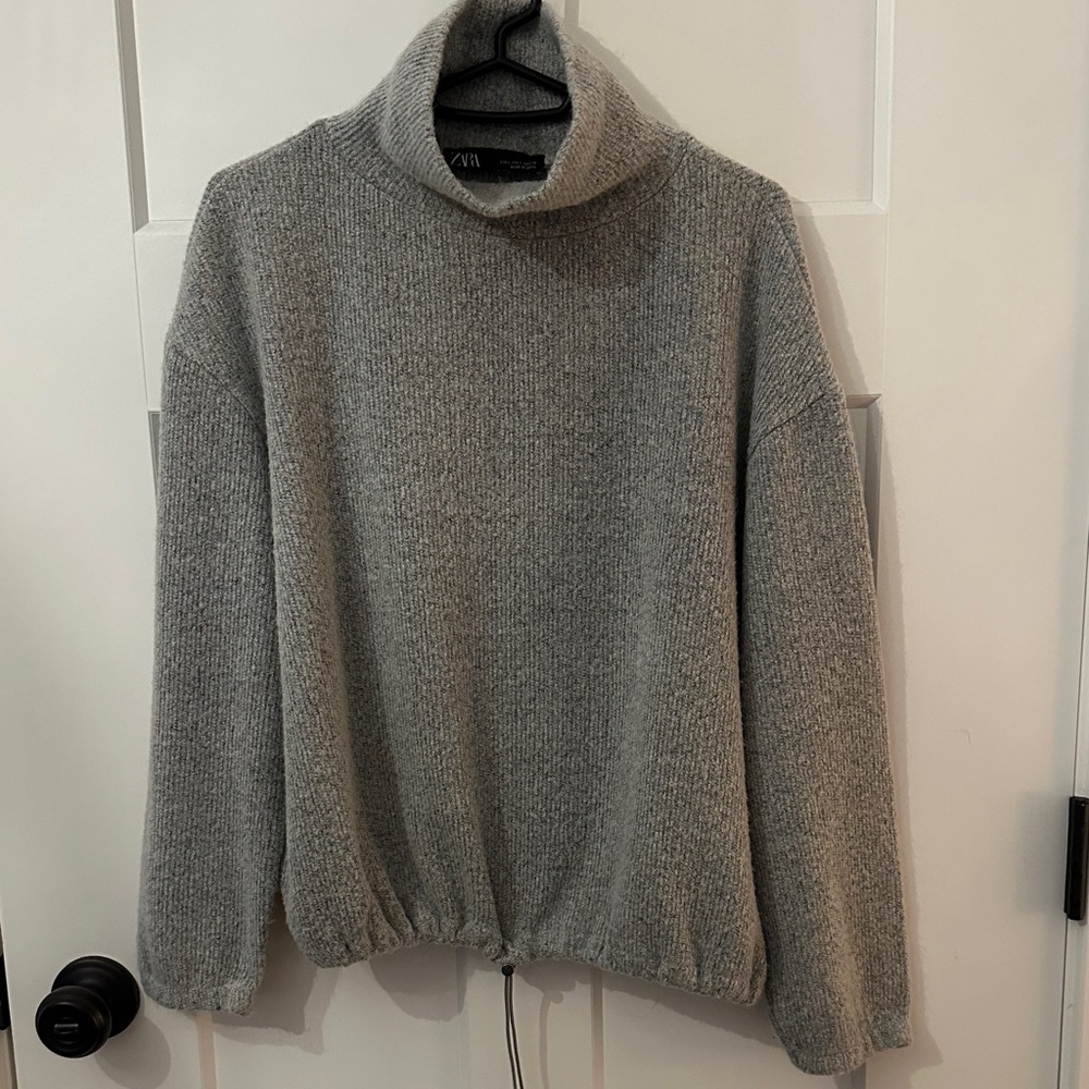 Zara Heather Gray Cowl Neck Sweater